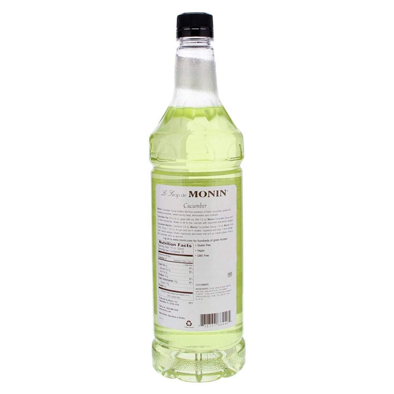 Monin - Cucumber Syrup, Refreshing Sweetness, Natural Flavors, Great for Mocktails, Cocktails, Lemonades, Teas, and Sodas, Non-GMO, Gluten-Free (1 Liter, 2-Pack) - Image 2